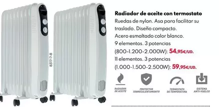 Oferta de Radiador De Aceite Con Termostato por 54,95€ en BricoCentro