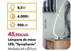 Oferta de Lámpara De Mesa LED, "Symphonie" por 45,95€ en BricoCentro