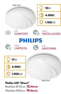 Oferta de Philips - Plafón LED "Shore" por 12,95€ en BricoCentro