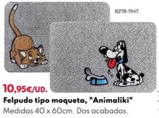 Oferta de Felpudo Tipo Moqueta, "Animaliki" por 10,95€ en BricoCentro