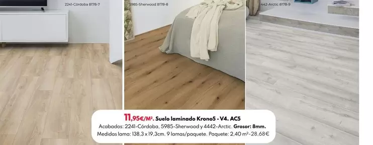 Oferta de Suelo Laminado Krono5 - V4. AC5 por 11,95€ en BricoCentro