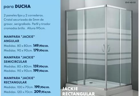 Oferta de Mampara "Jackie Rectangular" por 199,95€ en BricoCentro