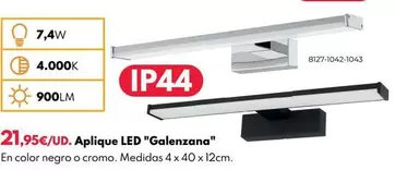 Oferta de Aplique LED "Galenzana" por 21,95€ en BricoCentro