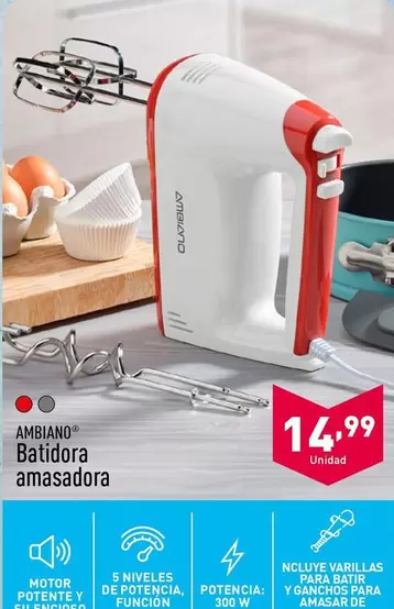 Oferta de Ambiano - Batidora Amasadora por 14,99€ en ALDI