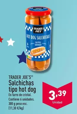 Oferta de Trader Joe´s - Salchichas Tipo Hot Dog por 3,39€ en ALDI