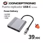 Oferta de Conceptronic - Puerto replicador USB-C 70270964 por 39,9€ en Ecomputer