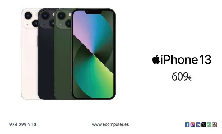 Oferta de Apple - Iphone 13 por 609€ en Ecomputer