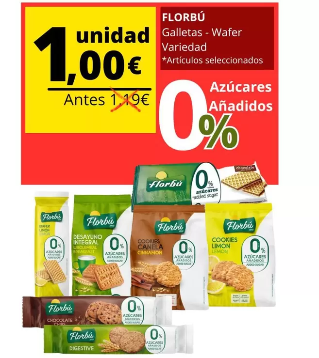 Oferta de Florbu - Galletas Wafer por 1€ en Supermercados Tu Alteza