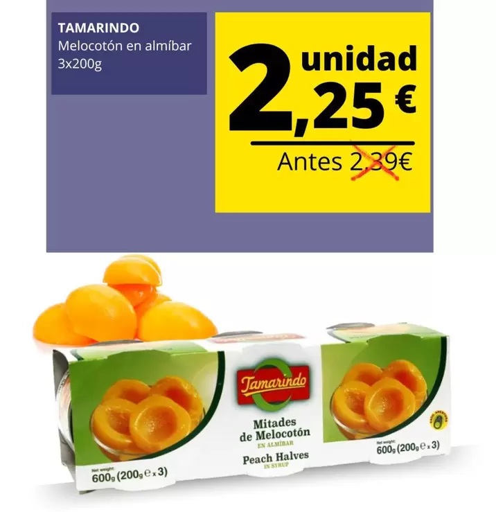 Oferta de Tamarindo - Melocotón En Almíbar  por 2,25€ en Supermercados Tu Alteza