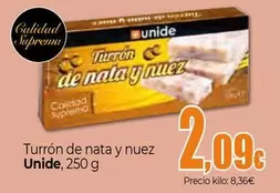 Oferta de Unide - Turron De Nata Y Nuez por 2,09€ en Unide Supermercados