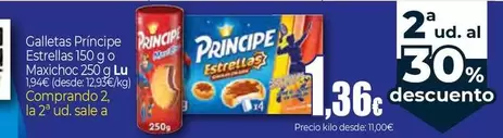 Oferta de Lu - Galletas Príncipe Estrellas O Maxichoc por 1,36€ en Unide Supermercados