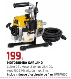 Oferta de Garland - Motobomba por 199€ en Fes Més