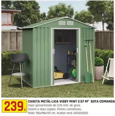 Oferta de Caseta Metal-Lica Visby Mint 2.57M2 por 239€ en Fes Més