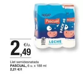 Oferta de Pascual - Llet Semidesnatada por 2,49€ en BonpreuEsclat