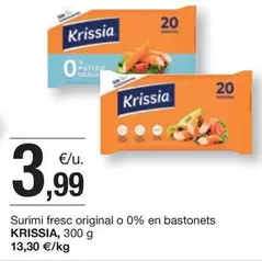 Oferta de Krissia - Surimi Fresc Original O 0% En Bastonets por 3,99€ en BonpreuEsclat