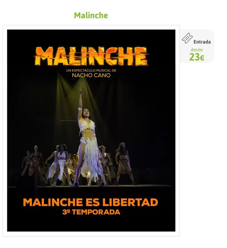 Oferta de Malinche Es Libertad por 23€ en Viajes El Corte Inglés