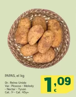 Oferta de Papas por 1,09€ en HiperDino