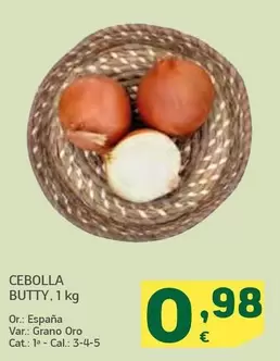 Oferta de Cebolla Butty por 0,98€ en HiperDino