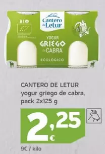 Oferta de Cantero De Letur - Yogur Griego De Cabra por 2,25€ en HiperDino