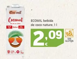 Oferta de Ecomil - Bebida De Coco Nature por 2,09€ en HiperDino