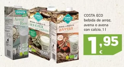 Oferta de  Costa Eco - Bebida De Arroz Avena O Avena Con Calcio por 1,95€ en HiperDino