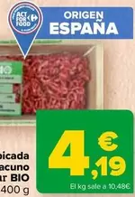 Oferta de Carrefour Bio - Carne Picada Vacuno  por 4,19€ en Carrefour