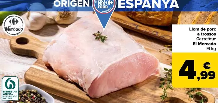 Oferta de Carrefour El Mercado - Cinta De Lomo De Cerdo En Trozos por 4,99€ en Carrefour