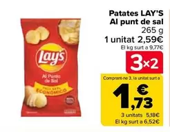 Oferta de Lay's - Patatas Al Punto De Sal por 2,59€ en Carrefour