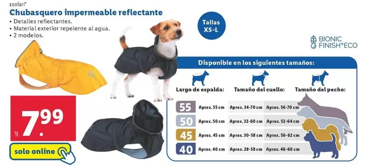 Oferta de Zoofari - Chubasquero Impermeable Reflectante por 7,99€ en Lidl