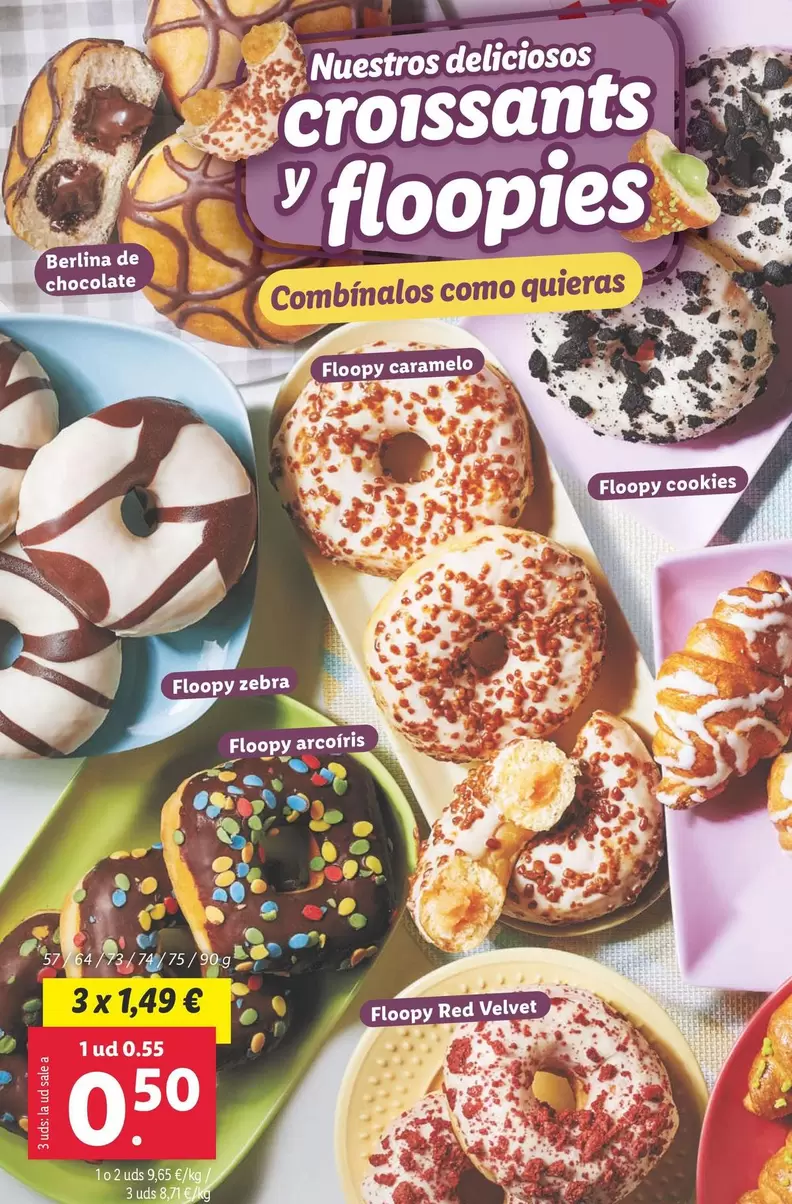 Oferta de Croissants Y Floopies por 0,55€ en Lidl