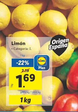 Oferta de Limón por 1,69€ en Lidl