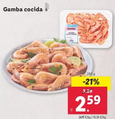 Oferta de Gamba Cocida por 2,59€ en Lidl