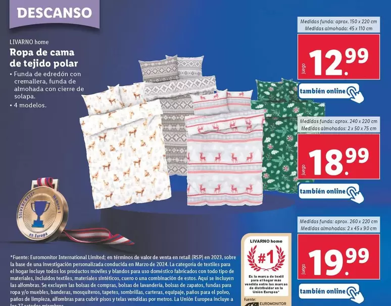 Oferta de Livarno Home - Ropa De Cama De Tejido Polar por 12,99€ en Lidl