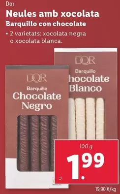 Oferta de Dor - Barquillo Con Chocolate por 1,99€ en Lidl