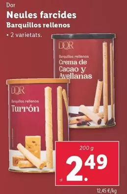 Oferta de Dor - Barquillos Rellenos por 2,49€ en Lidl