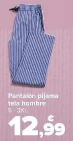 Oferta de TEX - Pantalon Pijama Tela Hombre por 12,99€ en Carrefour