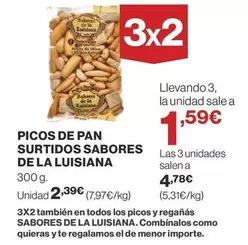 Oferta de Pan - Picos De  Surtidos Sabores De La Luisiana por 2,39€ en Supercor