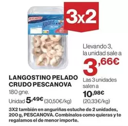 Oferta de Pescanova - Langostino Pelado Crudo por 5,49€ en Supercor