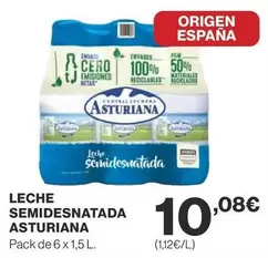 Oferta de Asturiana - Leche Semidesnatada por 10,08€ en Supercor Exprés