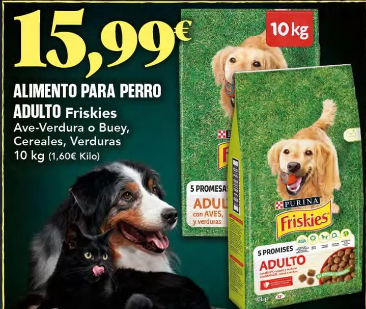 Oferta de Purina - Alimento Para Perro Adulto Friskies por 15,99€ en Gadis