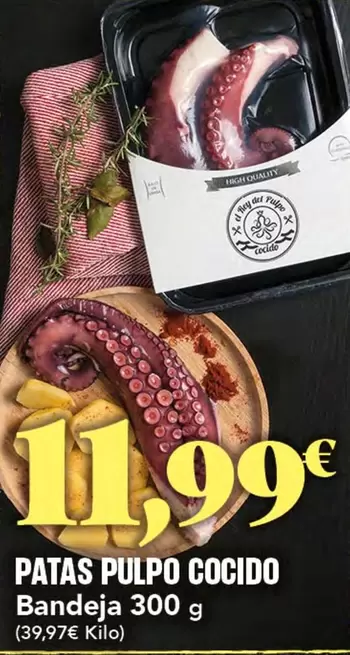 Oferta de Pulpo - Patas  Cocido por 11,99€ en Gadis