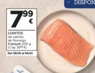 Oferta de Consum - Lomitos De Salmón De Noruega por 7,99€ en Consum