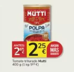 Oferta de Mutti - Tomate Triturado por 2,25€ en Consum