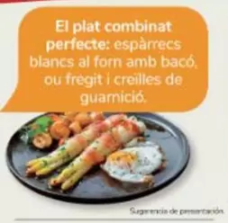 Oferta de El Plat Combinat Perfecte: Espàrrecs Blancs Al Forn Amb Baco, Ou Fregit I Creilles De Guarnicio en Consum