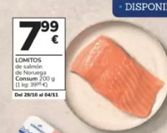 Oferta de Consum - Lomitos De Salmón De Noruega por 7,99€ en Consum