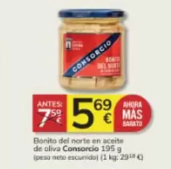 Oferta de Consorcio - Bonito Del Norte En Aceite De Oliva por 5,69€ en Consum