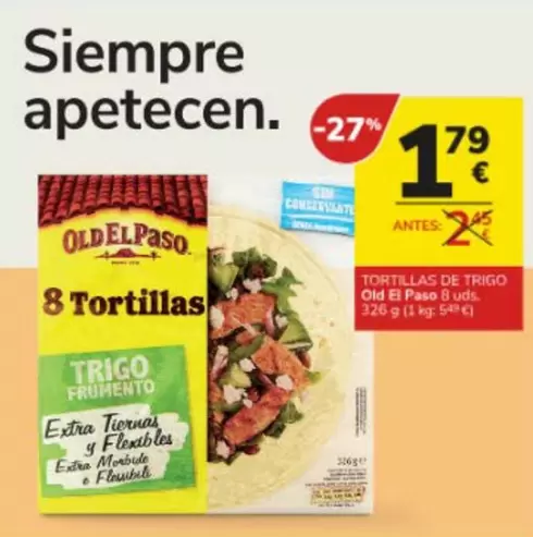 Oferta de Old El Paso - Tortillas De Trigo por 1,79€ en Consum