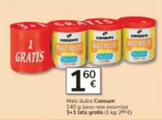 Oferta de Consum - Maíz Dulce por 1,6€ en Consum