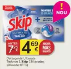 Oferta de Skip - Detergente Ultimate Todo En 1 por 4,69€ en Consum