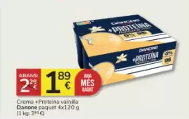 Oferta de Danone - Crema +Proteina Vainilla por 1,89€ en Consum